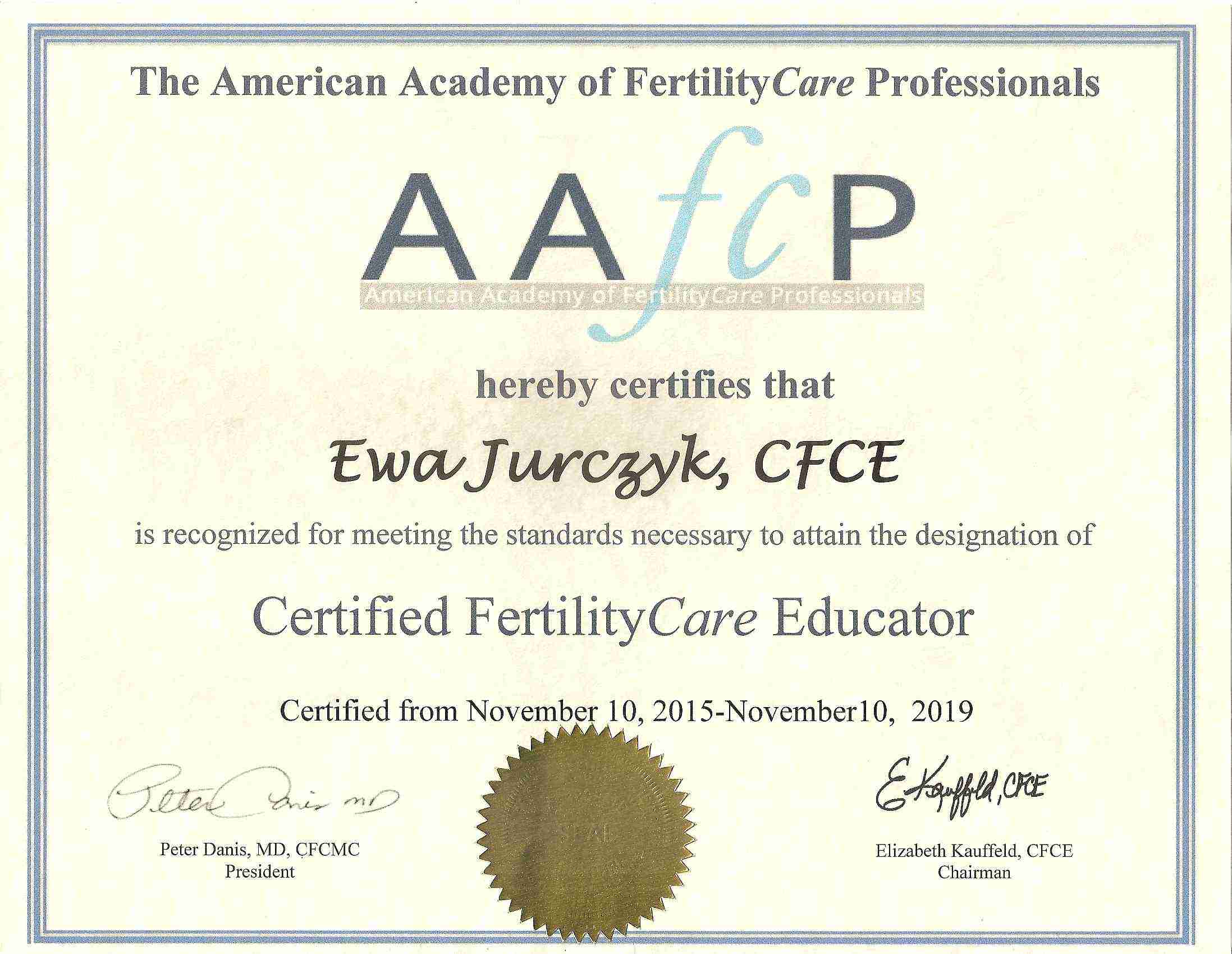 Ewa Jurczyk - certyfikat CFCE_2