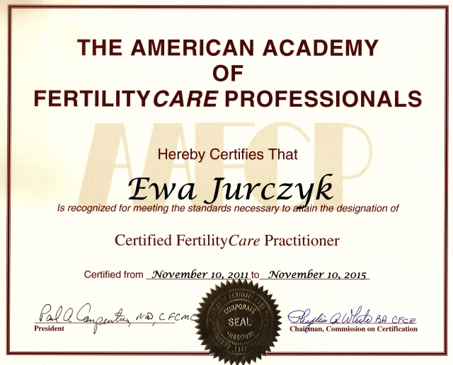 Ewa Jurczyk - certyfikat CFCP